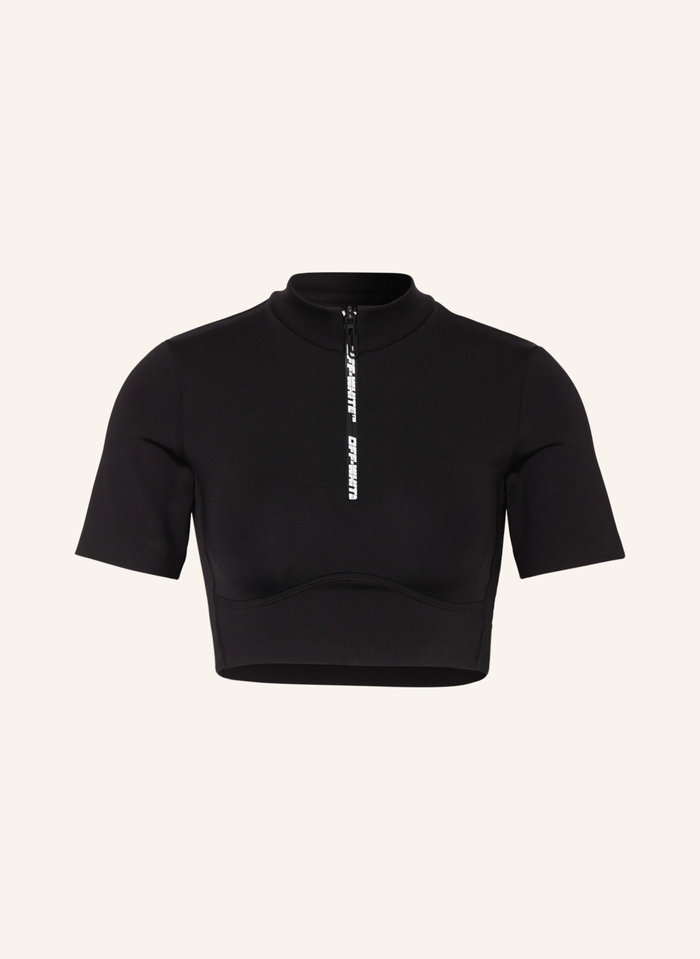 Off-White o1mle0425 Zip Logo Crop T-Shirt in Black Size M / US 6-8 / IT 42-44 - 1 Thumbnail