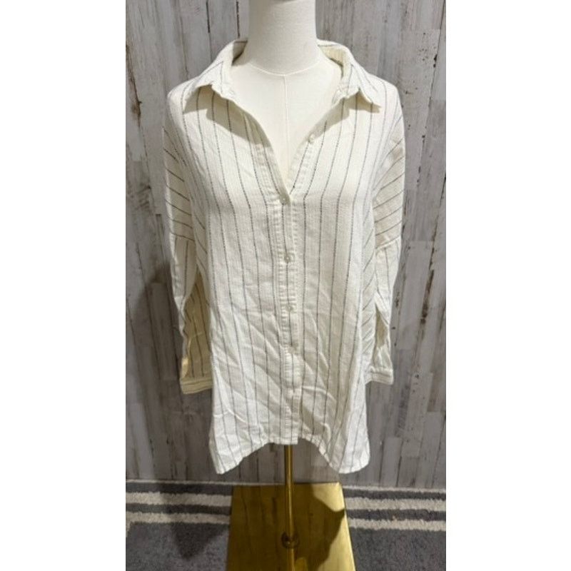Eileen Fisher Eileen Fisher Tunic Shirt Womens S/M Ivory Button Front Size M / US 6-8 / IT 42-44 - 2 Thumbnail