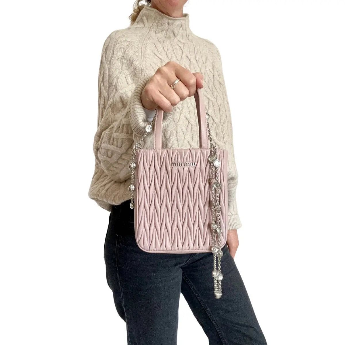 Miu Miu Miu miu crystal leather handbag Size ONE SIZE - 1 Thumbnail