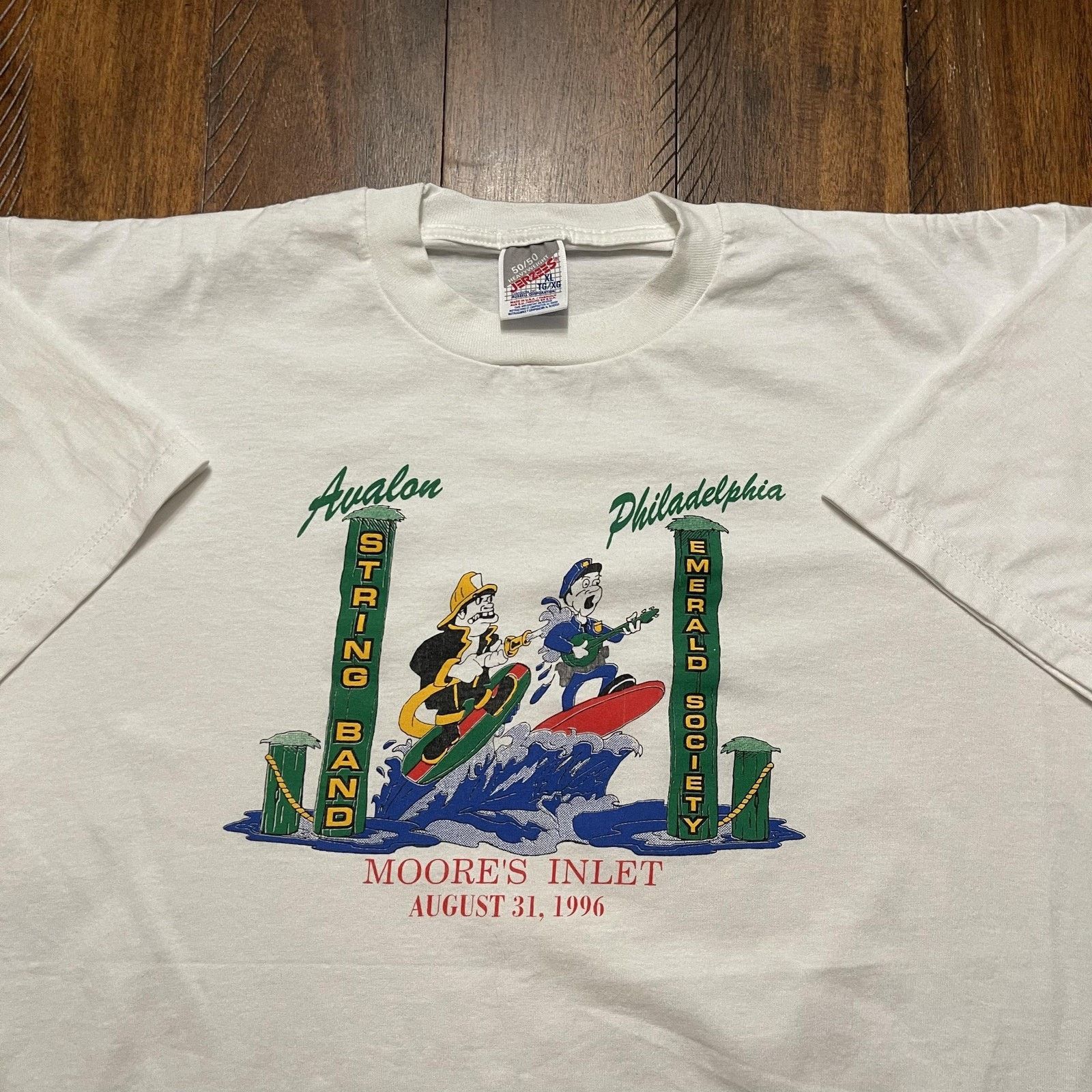 Jerzees Vintage Avalon String Band Shirt XL Moore's Inlet 1996 90s Size US XL / EU 56 / 4 - 3 Thumbnail