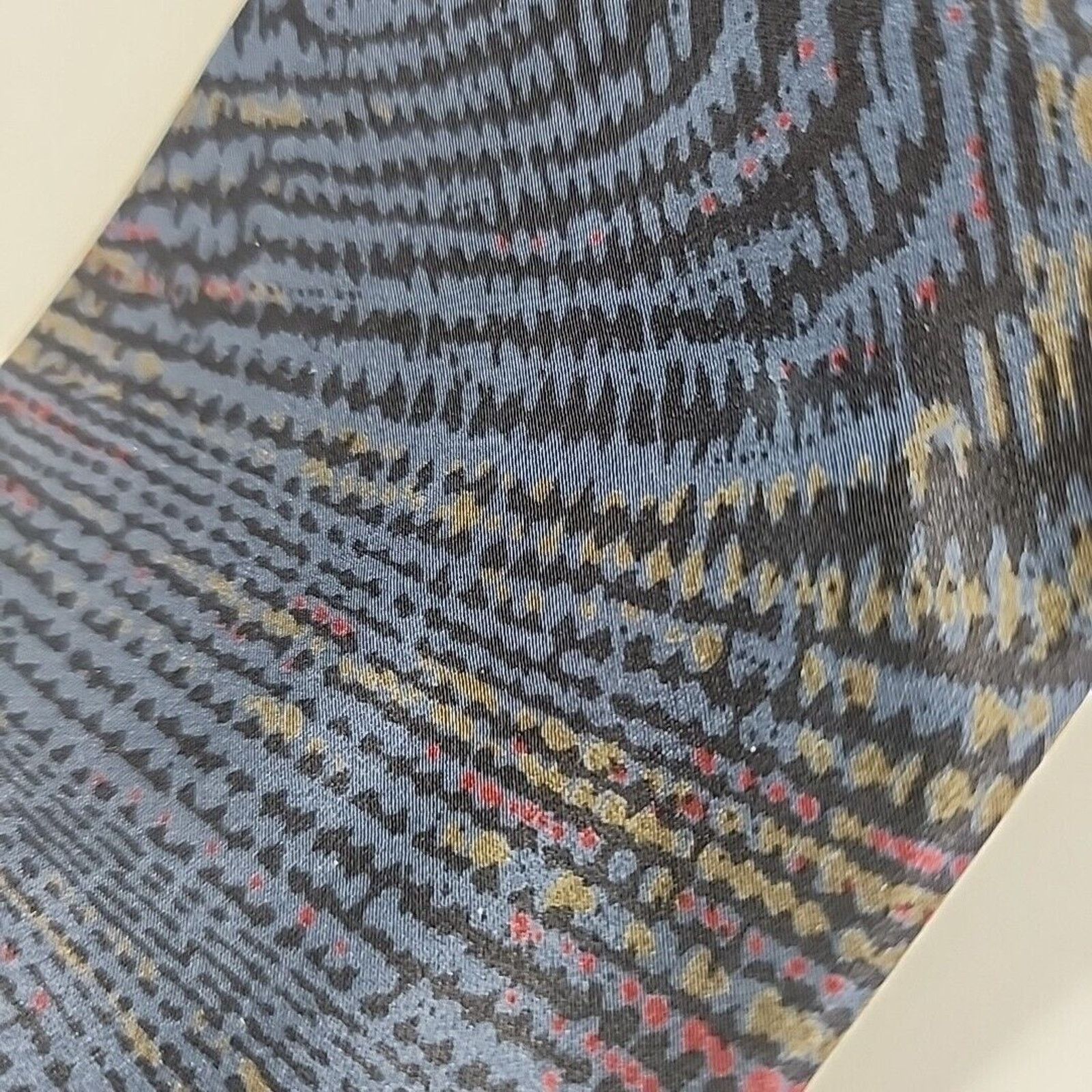 Vintage Torriani Silk Necktie, Blue Abstract Wave Pattern - Italy Size ONE SIZE - 3 Thumbnail