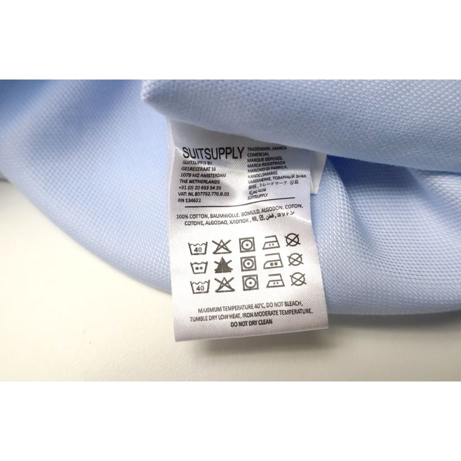 Suitsupply Suitsupply Shirt Mens 39/15 1/2 Blue Traveller Slim Fit Formal Men Collared Long Sleeve Size 40R - 6 Thumbnail