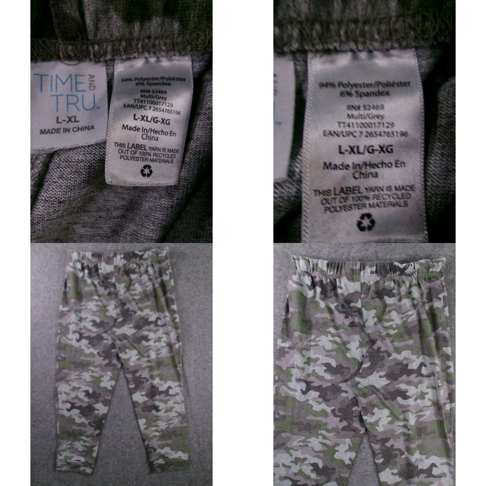 Vintage Time Tru Pants Women Large Camo Jogger Lounge Elastic Waist Drawstring Army Cozy Size 36" / US 14 / IT 50 - 8 Thumbnail