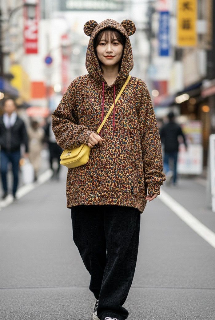 Mercibeaucoup Jevous Enprie Leopard Print Oversized Hoodie