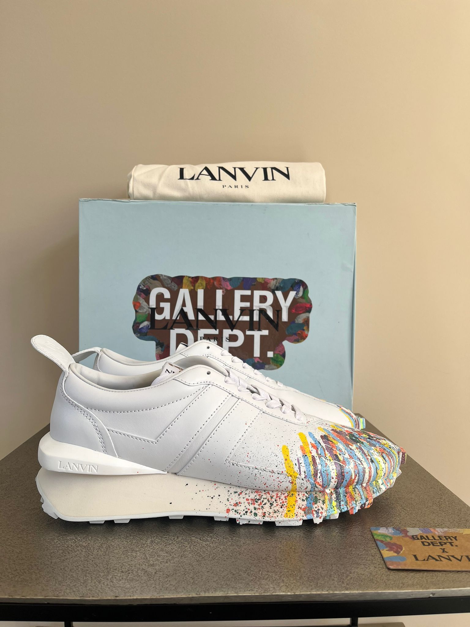 Gallery Dept. × Lanvin Paint Splatter Bump Sneakers in White Size US 12 / EU 45 - 11 Thumbnail