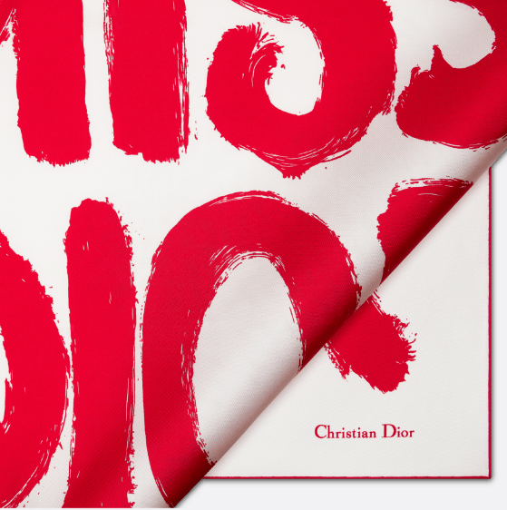 Dior o1w1db10625 Size : OS / Square Scarf in White/Red Size ONE SIZE - 4 Thumbnail