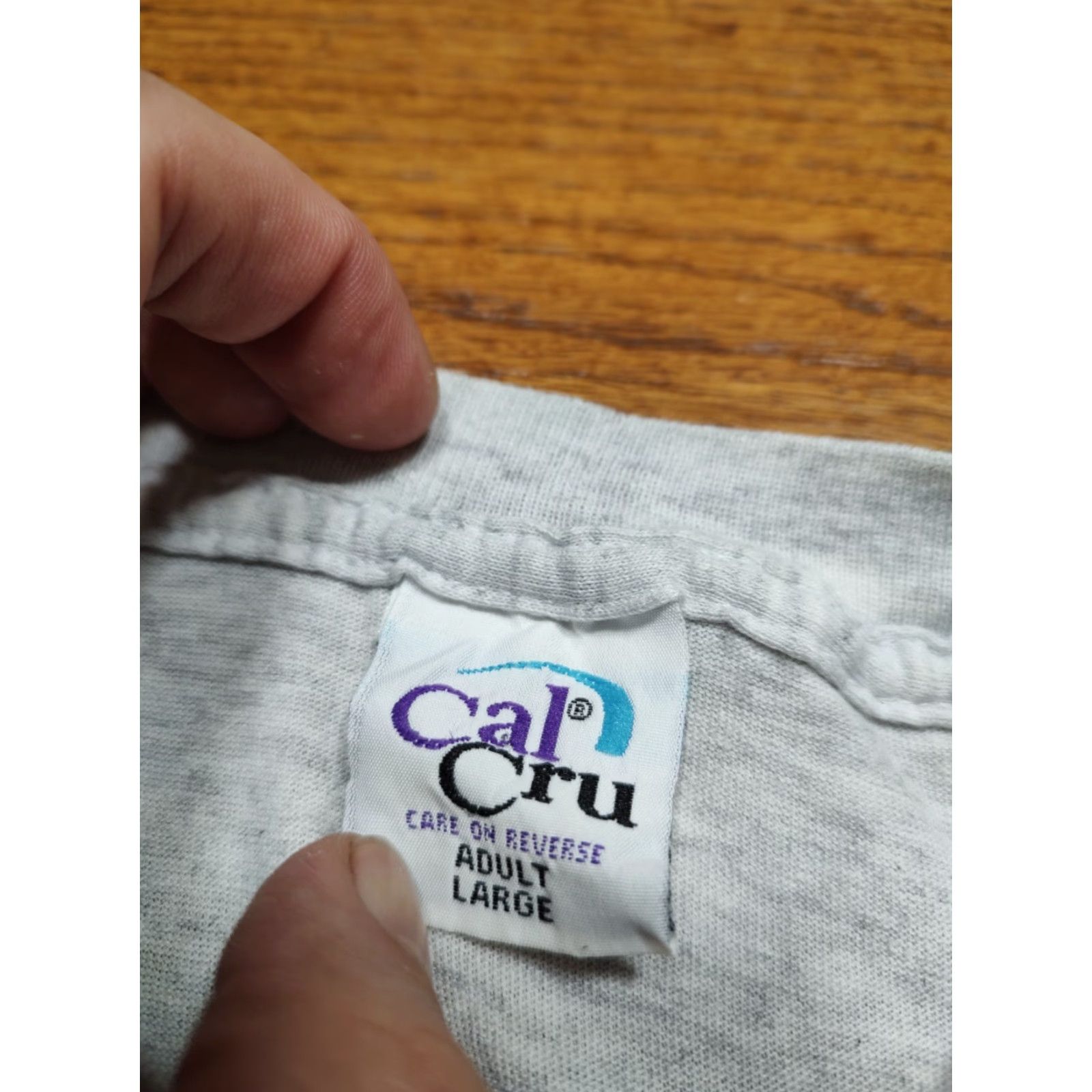 LONE WOLF VTG Cal Cru T-Shirt M Gray 50/50 Crew Neck Short Sleeve Graphic Print Wolf Logo USA 90s Winter Lone Wolf Mens Size US M / EU 48-50 / 2 - 6 Thumbnail
