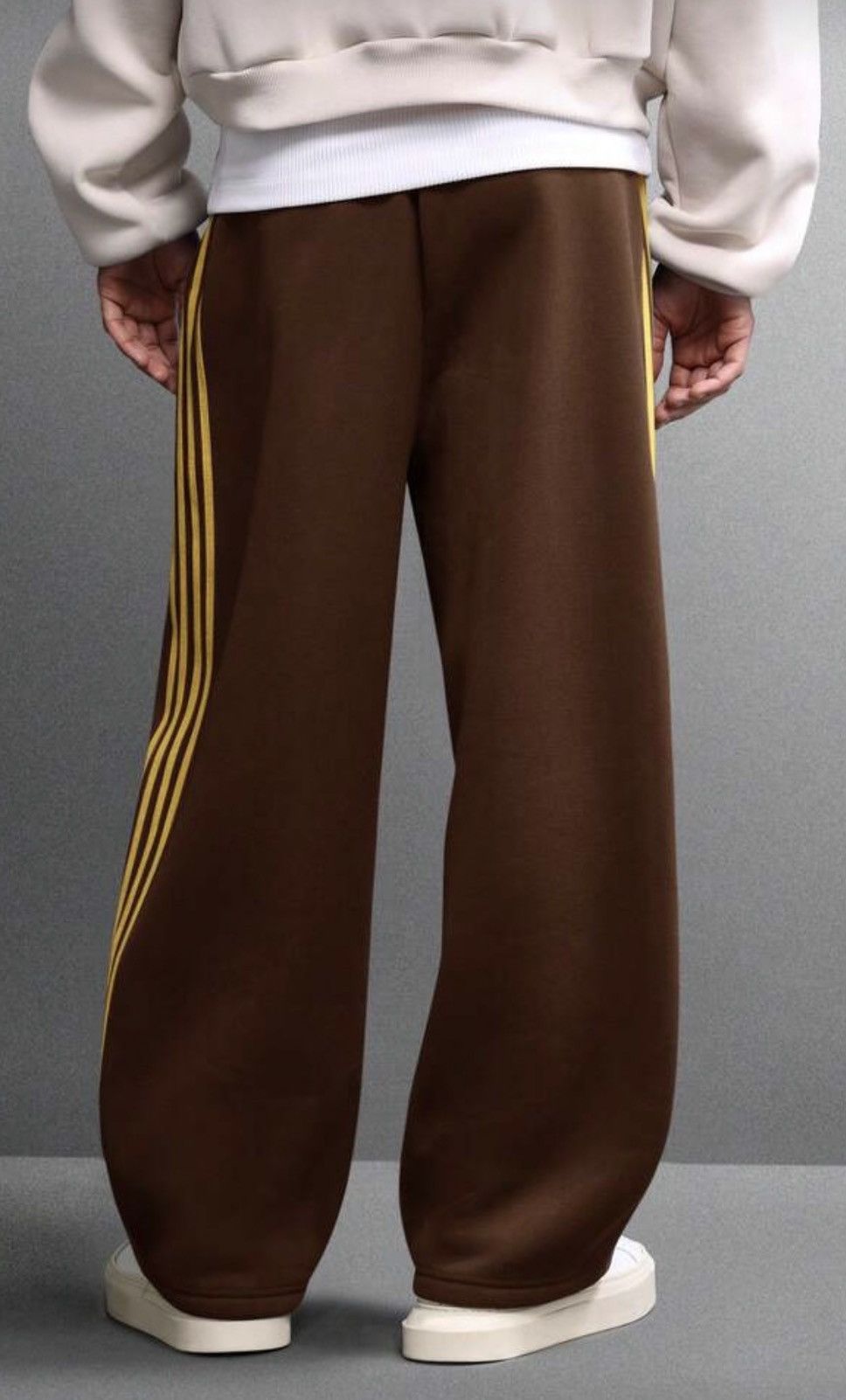 Japanese Brand Wide-Leg Stripe Sweatpants - Heavy Fleece Size US 32 / EU 48 - 2 Thumbnail