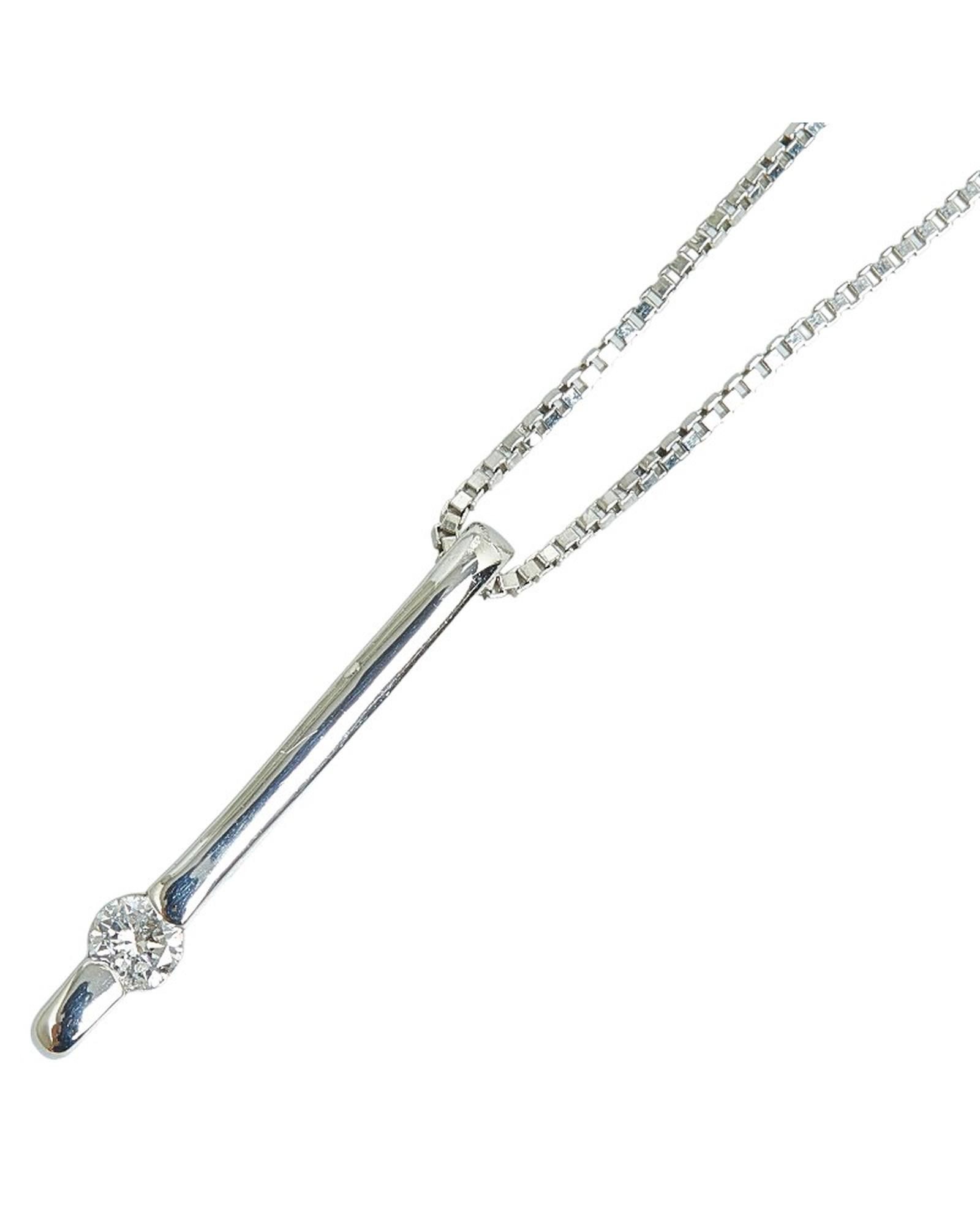 image of Platinum Venetian Chain Diamond Necklace in Silver, Women's