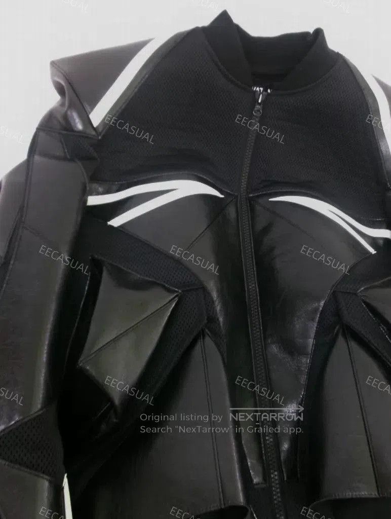 Junya Watanabe black deconstructed leather pilot jacket. Size US M / EU 48-50 / 2 - 6 Thumbnail