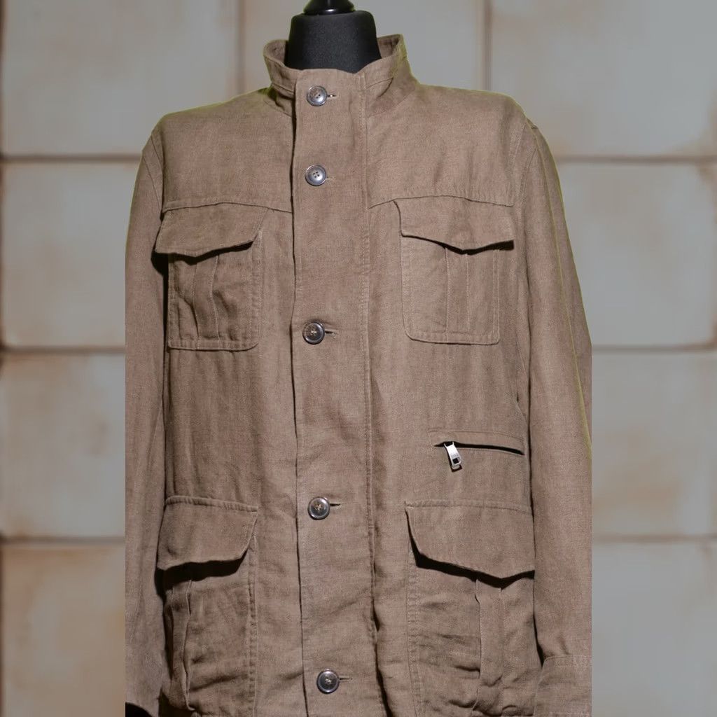 DAKS DAKS Jacket Mens 56 Brown Men Linen Multipocket Size Size US XL / EU 56 / 4 - 1 Thumbnail