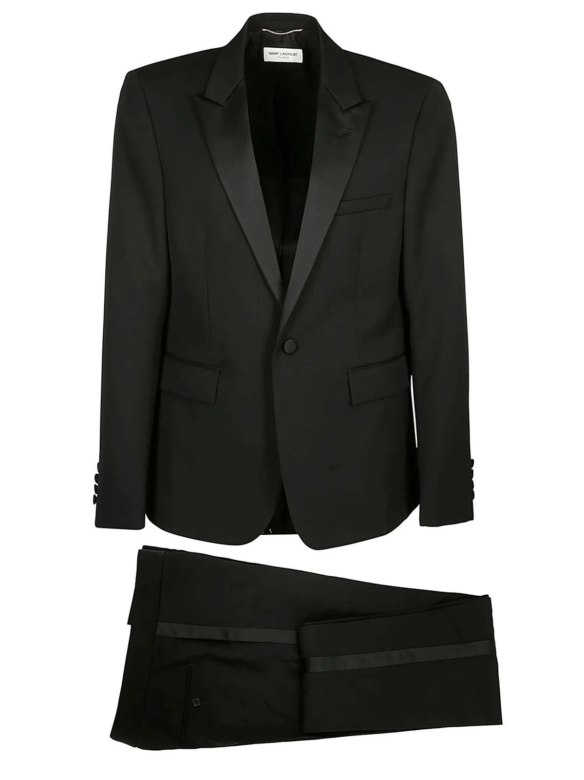 Saint Laurent Paris o1la1rc1a0725 Tailored Two-Piece Suit in Black Size US S / EU 44-46 / 1 - 1 Thumbnail