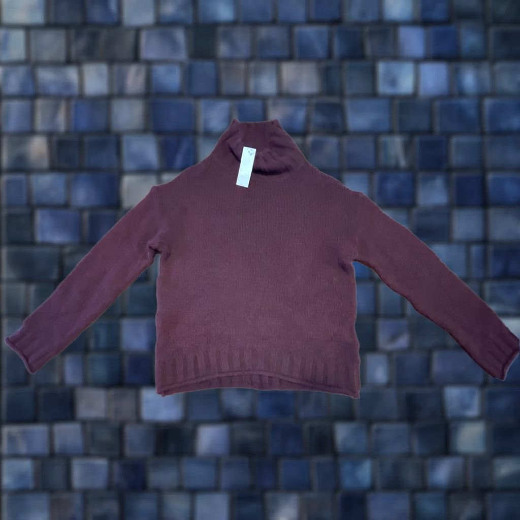 Vintage BP Sweater Shirt Women Oversized Chunky Knit Red Long Sleeve XXS Pullover Crew Neck Casual Fall Winter Women’s Knit Angled Stitch Design NWT Size XXS / US 00 / IT 34 - 1 Thumbnail