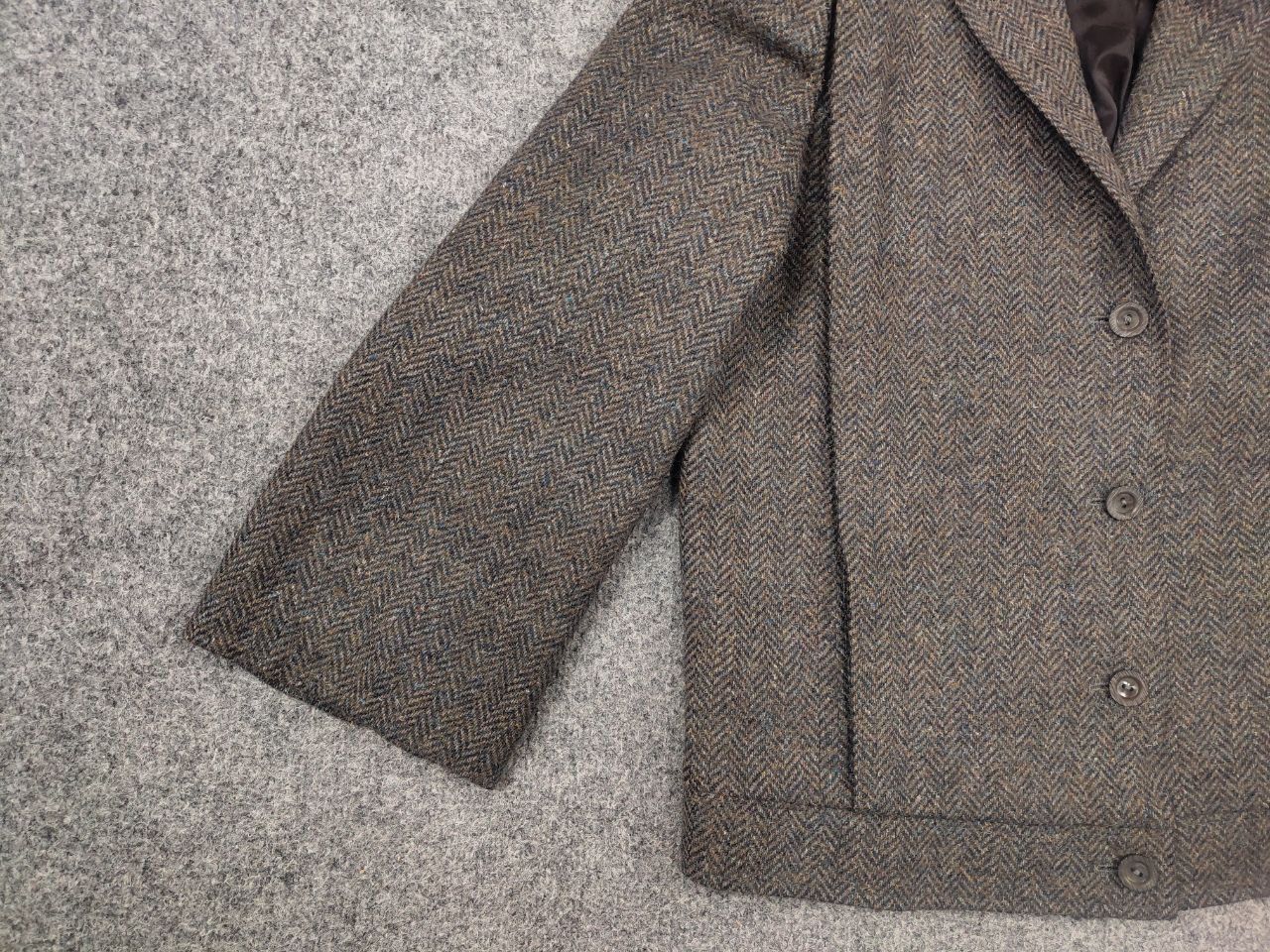 Harris Tweed Clan Royal Vintage 80's Tweed Wool Suit Blazer jacket Skirt Size L / US 10 / IT 46 - 3 Thumbnail