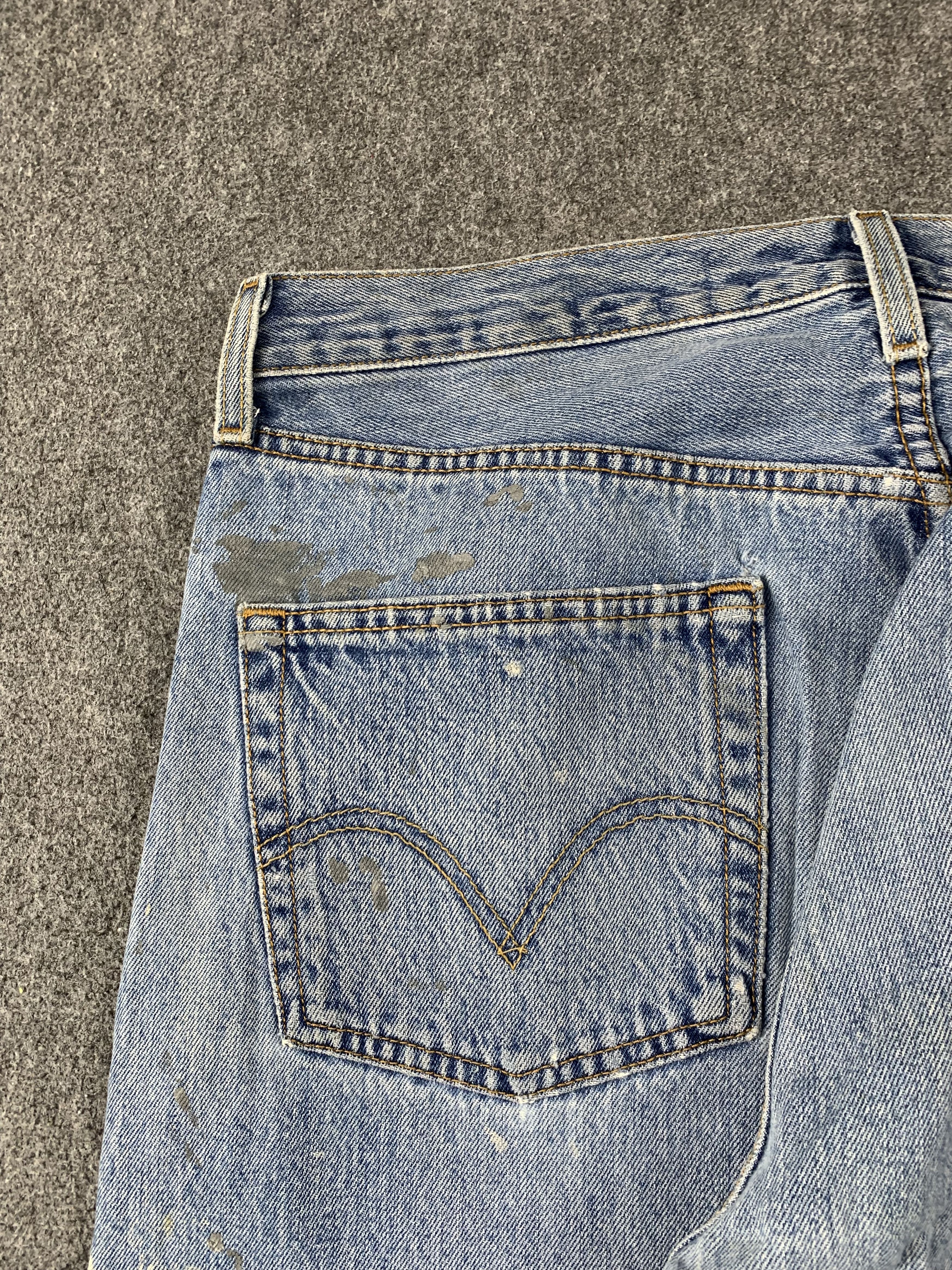Levi's Vintage Levis 501 Splatter Paint Faded Blue Jeans DP2000 Size US 34 / EU 50 - 20 Thumbnail