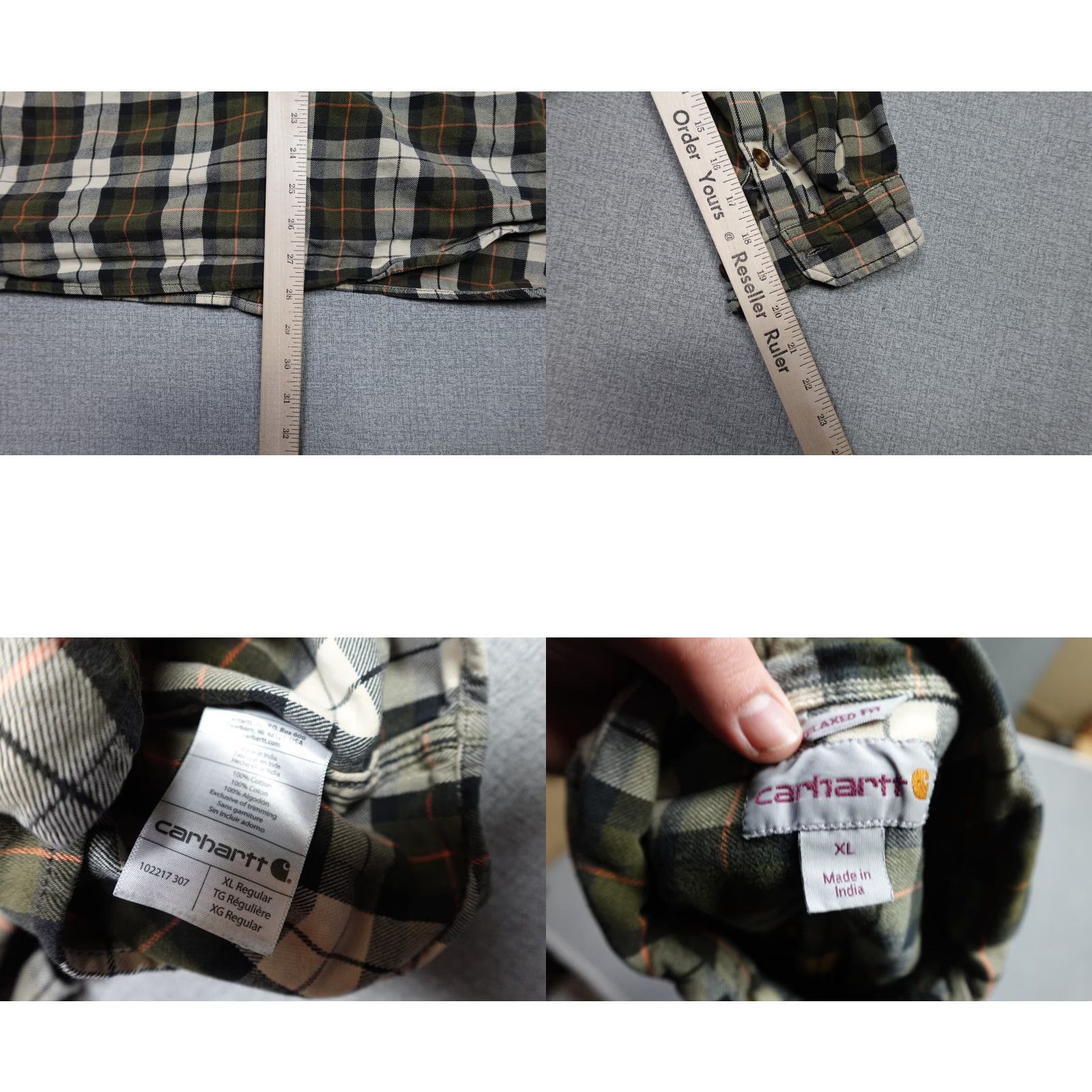 Carhartt Carhartt Shirt Mens Medium Brown Trumball Flannal Plaid Button-Front Workwear Cotton Canvas Button-Up Casual Mens 90s USA Model Sportsman | Carhartt Size US L / EU 52-54 / 3 - 8 Thumbnail