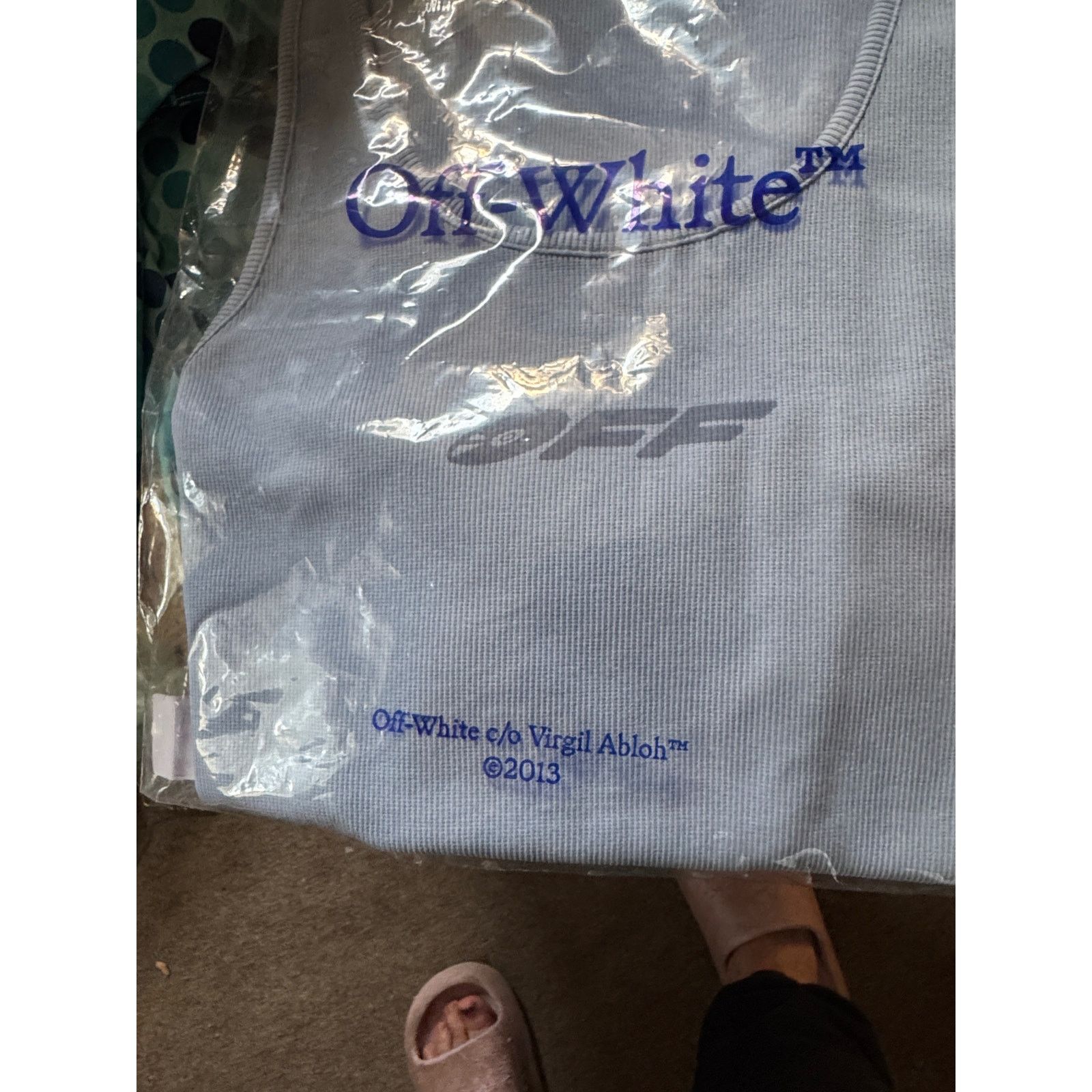 Off-White Stretch Cotton Logo Tank Off-White Blue Size US M / EU 48-50 / 2 - 14 Thumbnail