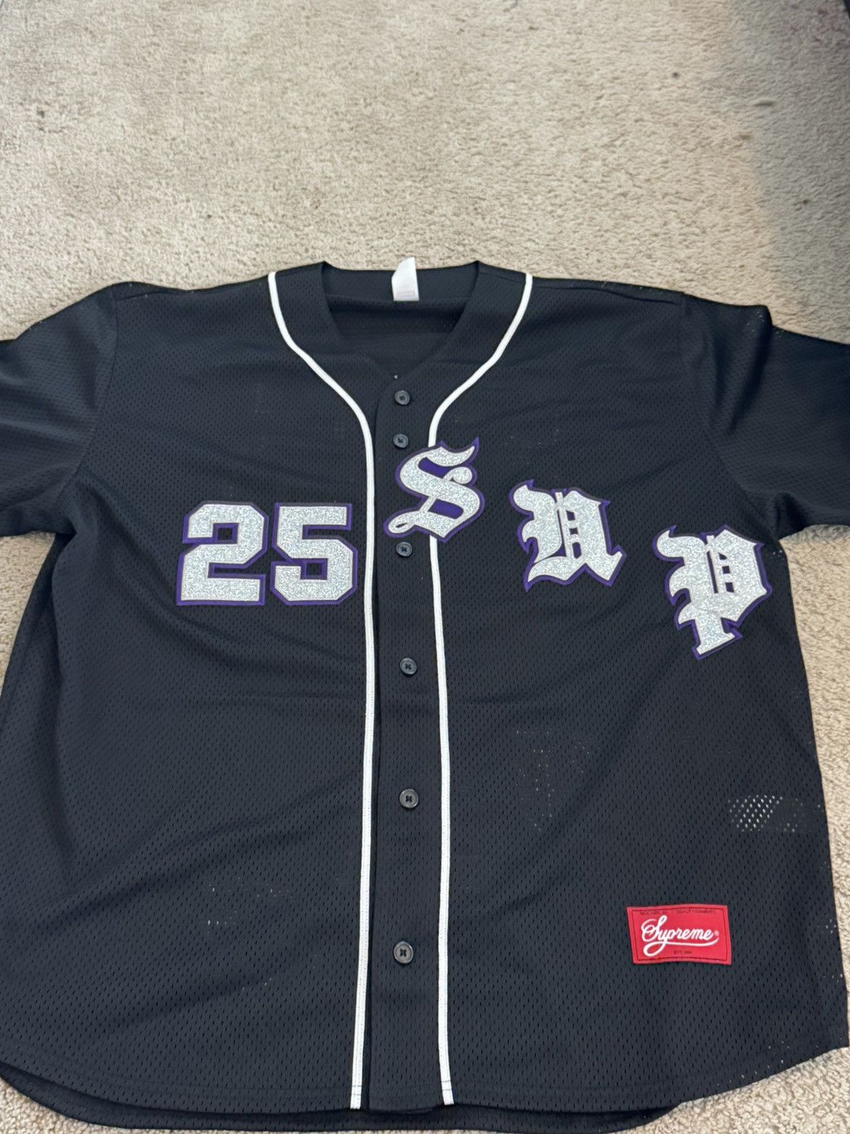 Supreme Supreme Old English Baseball Jersey | Grailed