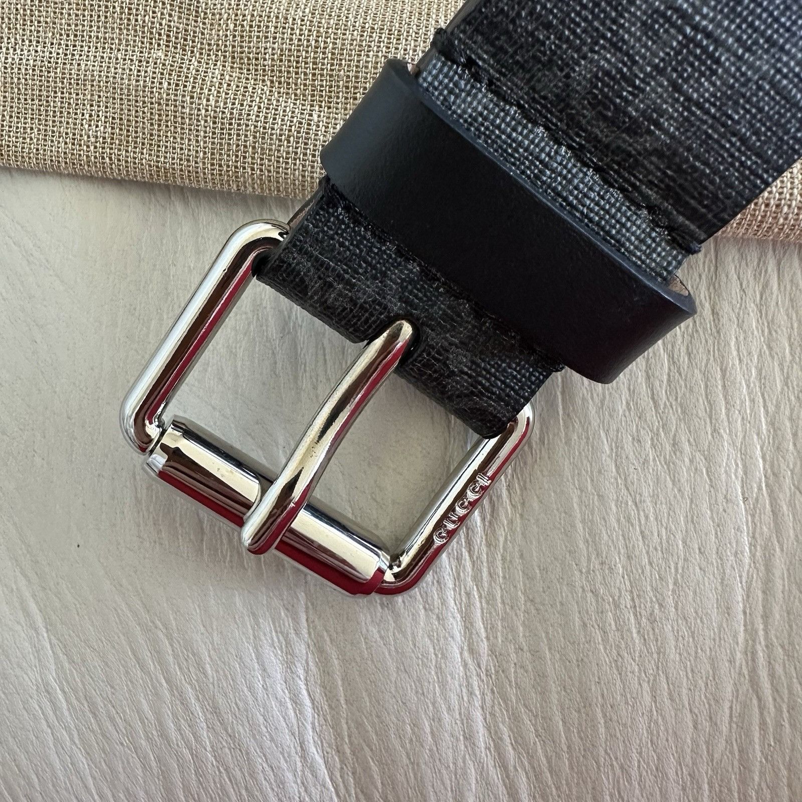 Gucci New GUCCI Monogramme Kingsnake Black Luxury Designer Belt Si Size 32 - 3 Thumbnail
