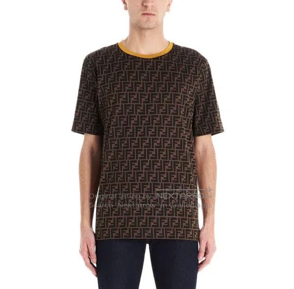 Fendi Fendi Letter Pattern Printed Collar Contrasting Short Slee Size US XL / EU 56 / 4 - 8 Thumbnail