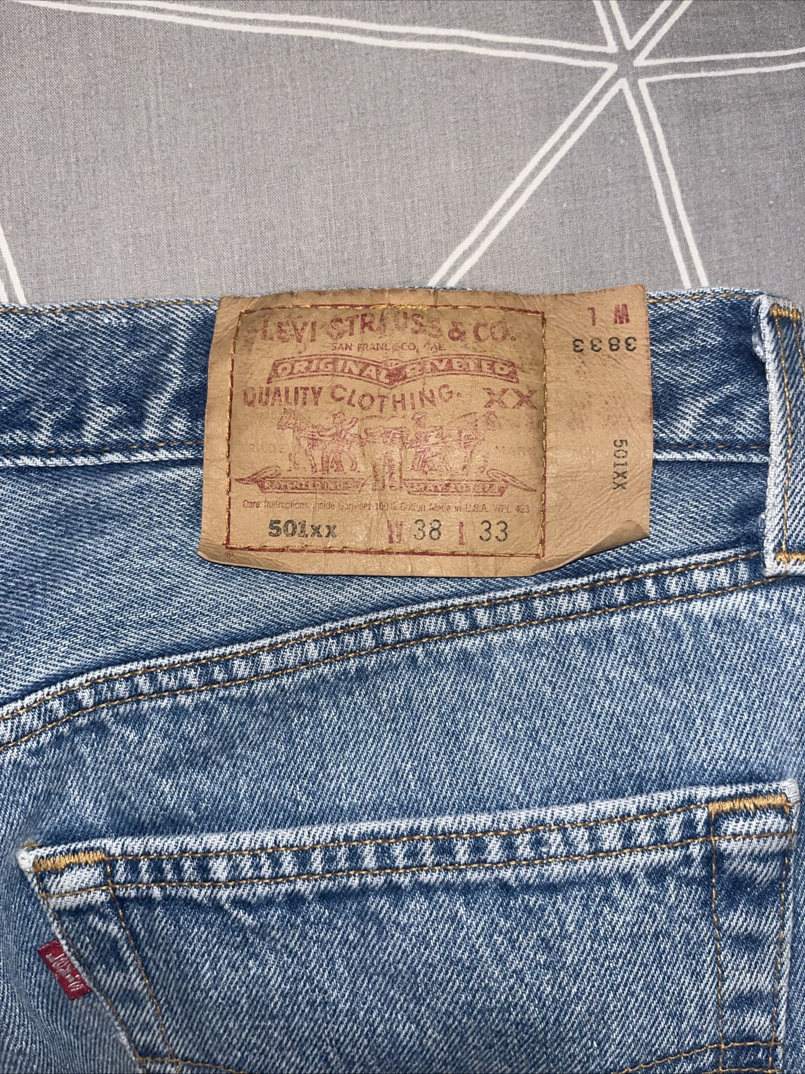 Levi's Levi’s 501XX Jeans Made in USA – Blue Denim – W38 L33 Size US 38 / EU 54 - 3 Thumbnail