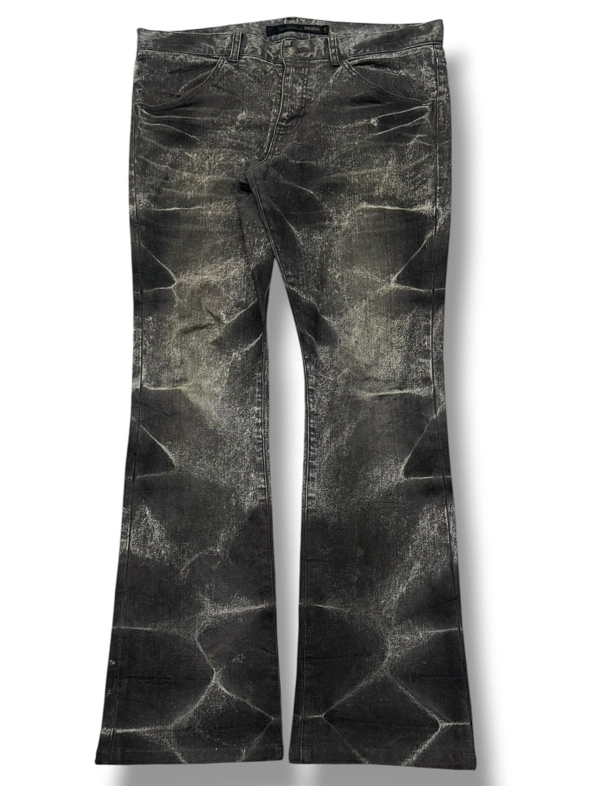 Schlussel Rare Vintage Schlüssel Japan Acid Wash Distressed Denim W35 Size US 35 - 2 Thumbnail