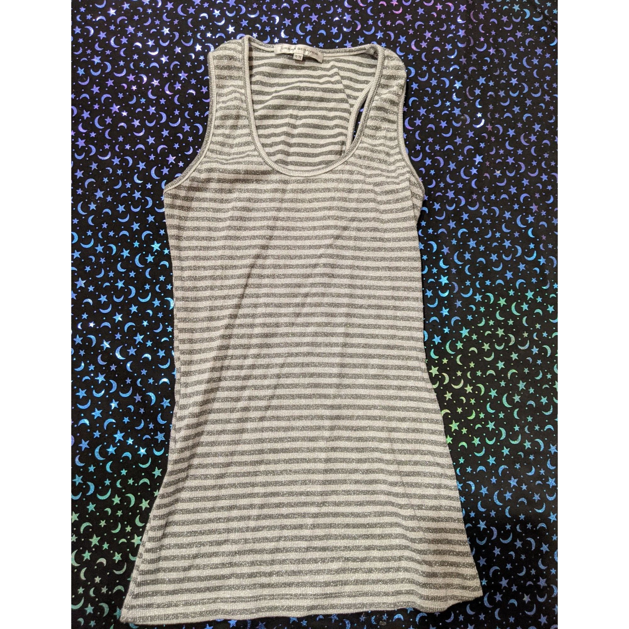 Urban Behavior Urban Behavior Striped Long Shimmer Tank Top Size M / US 6-8 / IT 42-44 - 2 Thumbnail