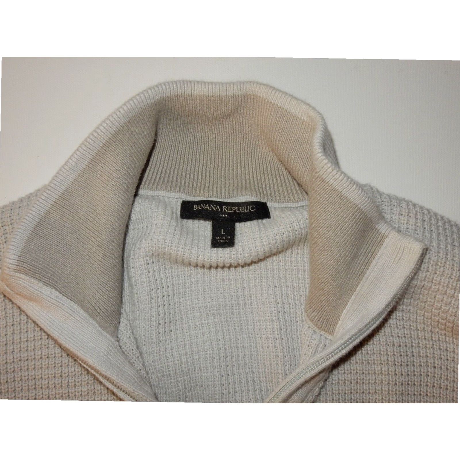 Banana Republic VINTAGE Banana Republic Mens Bomber Jacket Ivory L Size US L / EU 52-54 / 3 - 5 Thumbnail