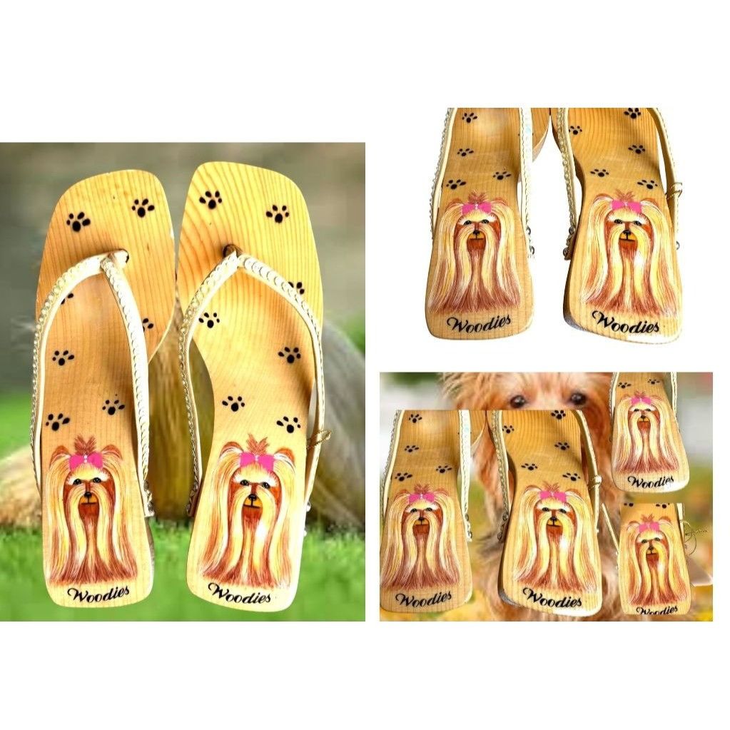Other Woodies Yorkie Sandals Size 6 Heels Paw Print Throngs Long H Size US 6 / IT 36 - 1 Thumbnail