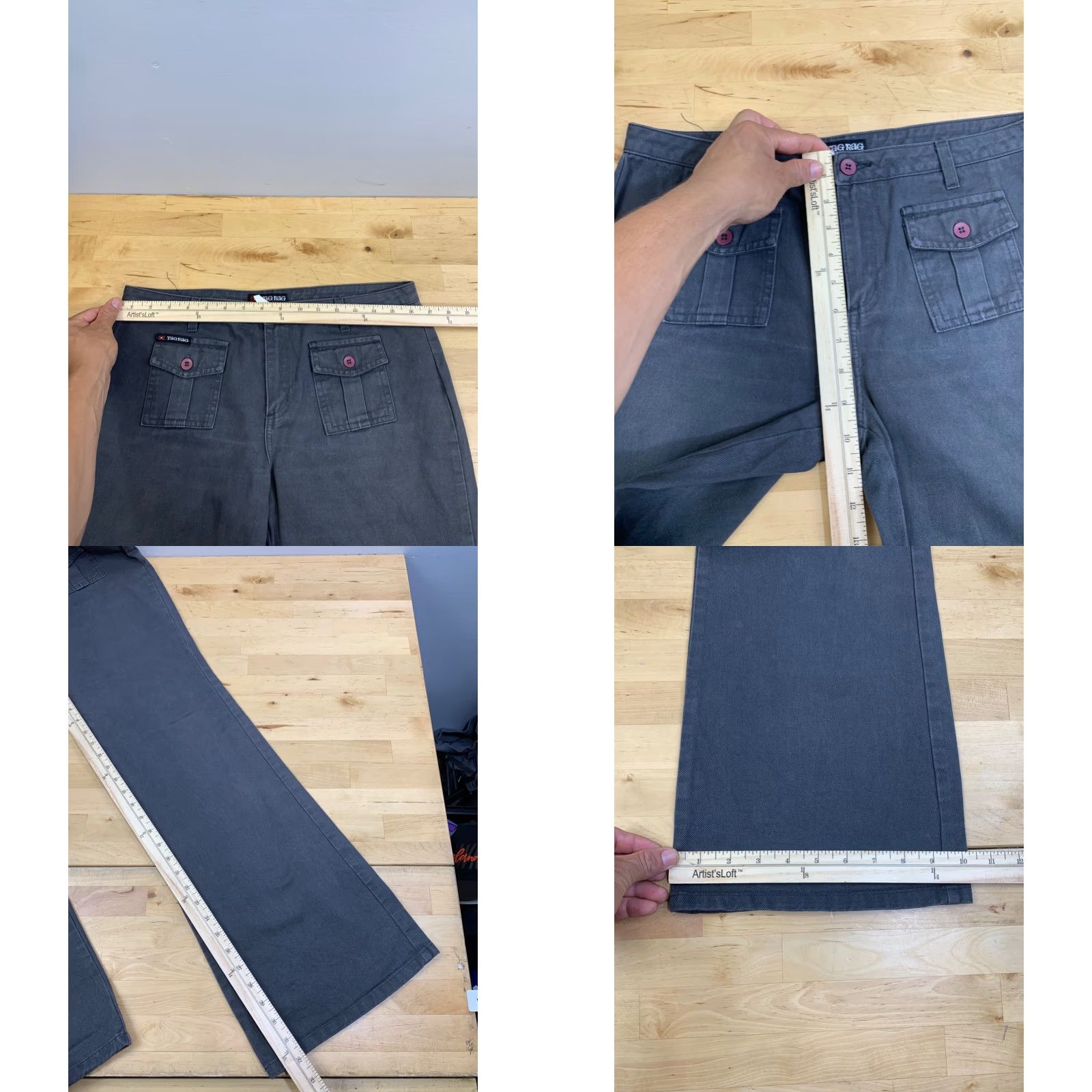 Vintage VINTAGE Tag Rag Pants Womens 11 Gray USA Wide Leg 11969 Size 32" / US 10 / IT 46 - 8 Thumbnail