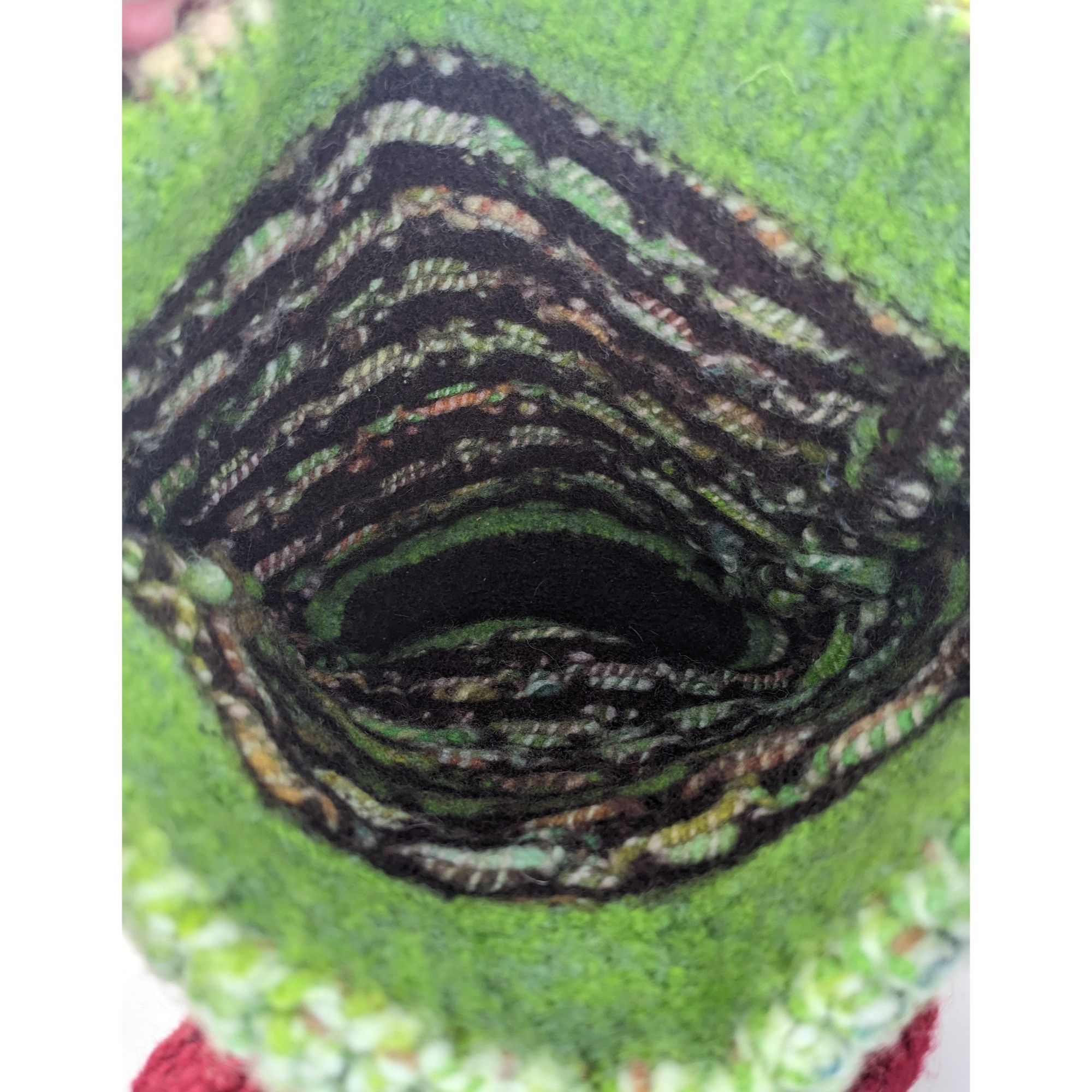 Handmade Handmade Cottagecore Wool Felted Purse With Floral Accents G Size ONE SIZE - 9 Thumbnail