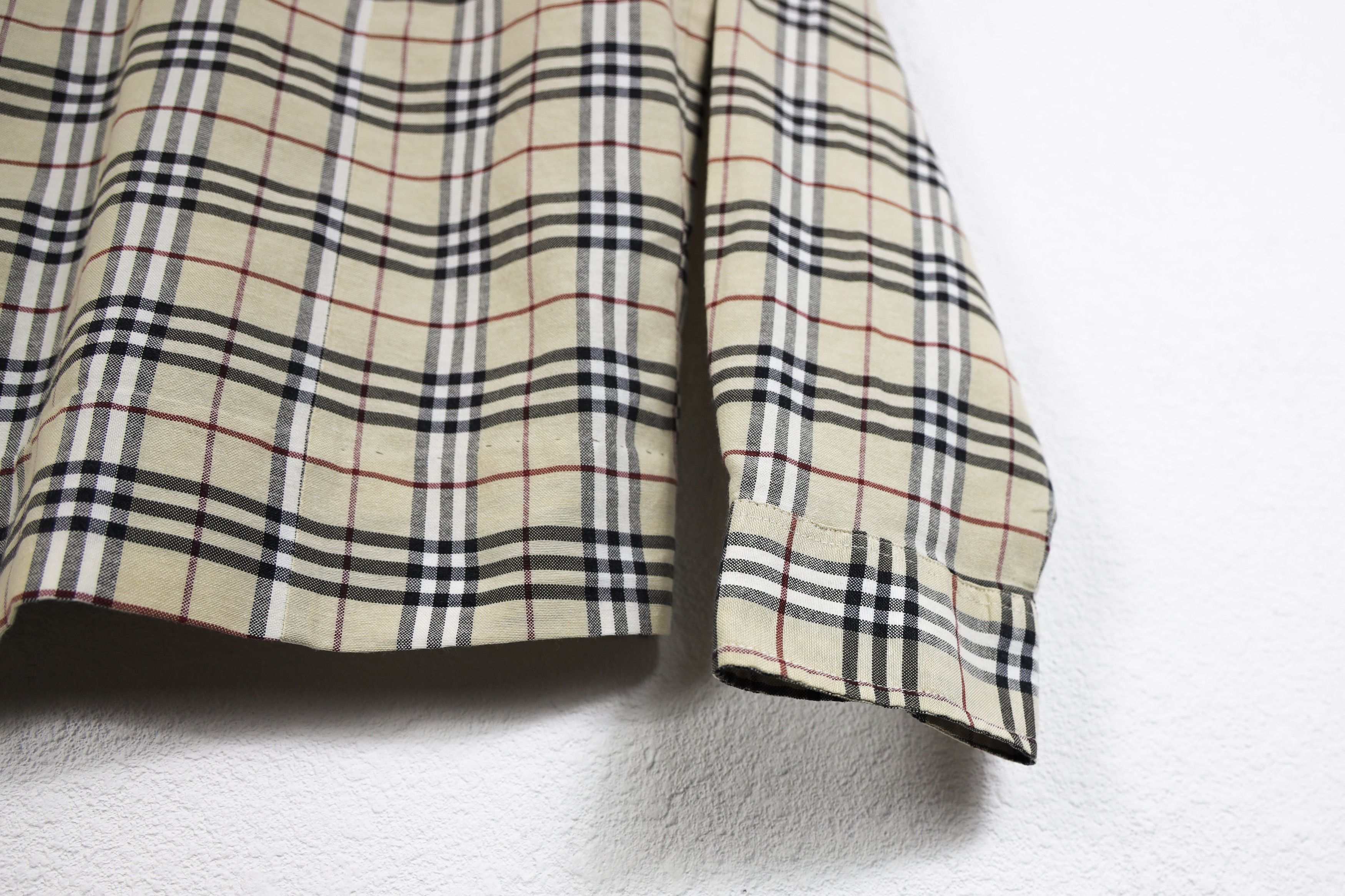 Burberry × Vintage Vintage Burberry Beige Nova Check Long Sleeve Shirt Size L / US 10 / IT 46 - 11 Thumbnail