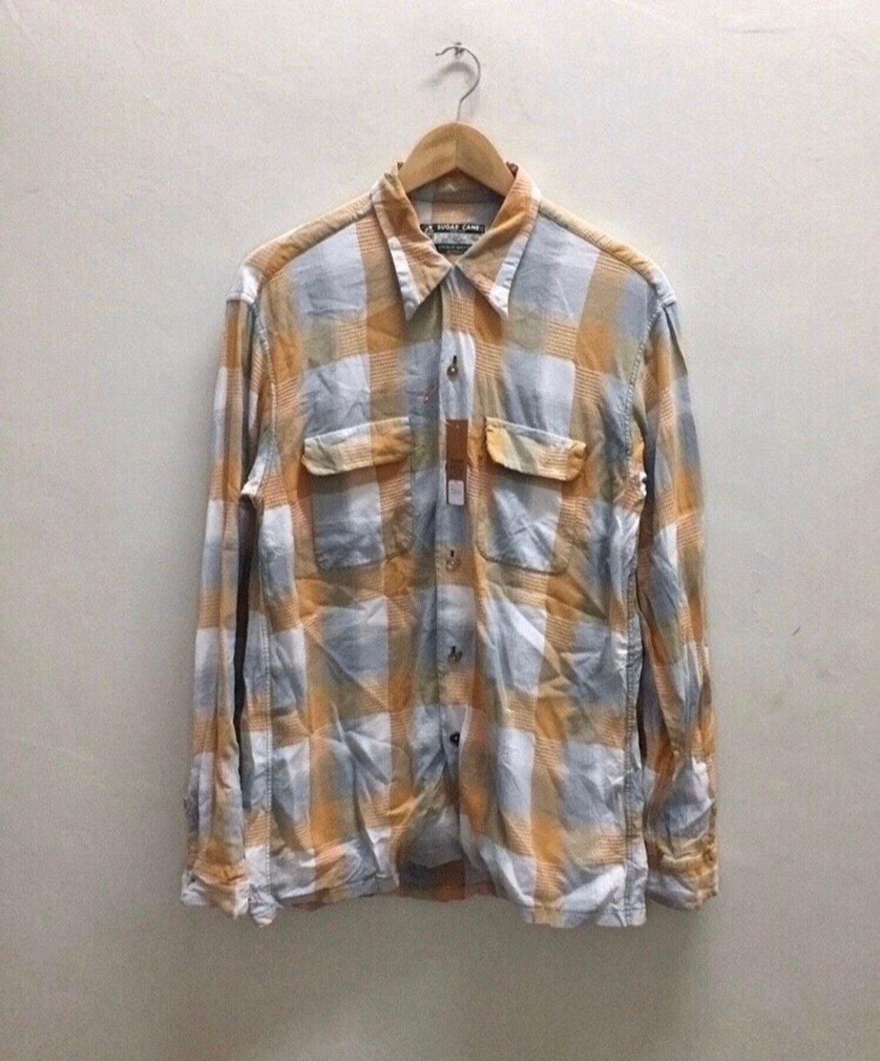 Buzz Rickson's VINTAGE Sugar Cane Mens Plaid Stripes Brown Flannel Large Size US L / EU 52-54 / 3 - 1 Thumbnail