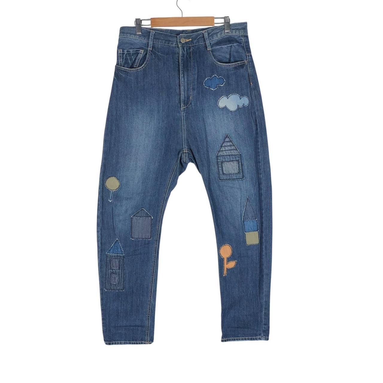 Ne-Net Ne-Net by Issey Miyake Patchwork Art Denim Jeans Size 32" / US 10 / IT 46 - 1 Thumbnail