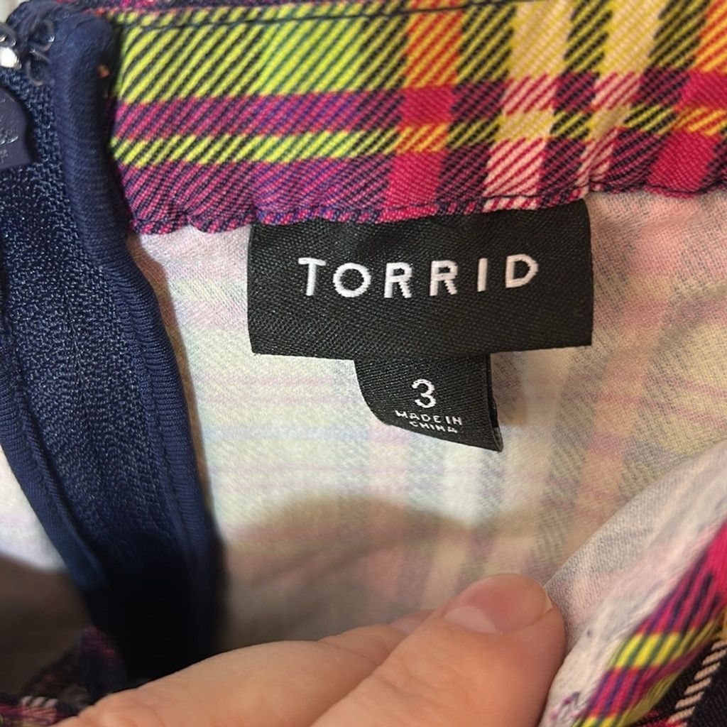 Torrid Torrid baby doll Plaid Multicolor Women's Top3X Size 3XL / US 20-22 - 2 Thumbnail