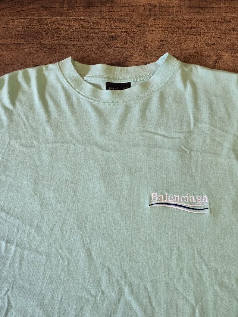 Balenciaga Balenciaga Mint Green Cola Short Sleeve T-shirt Size US M / EU 48-50 / 2 - 2 Thumbnail
