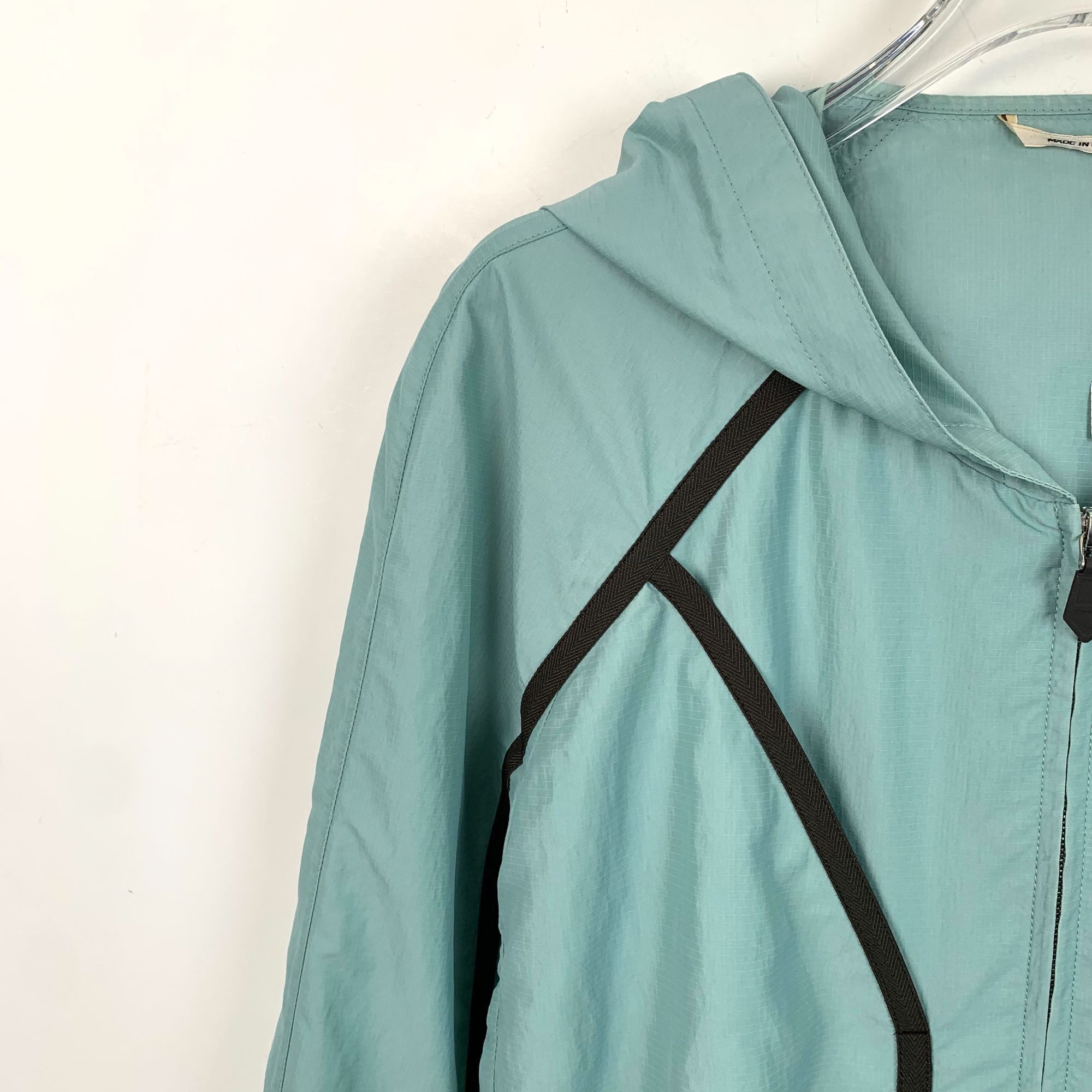 Hermes Hermès Light Blue Hooded Jacket With Black Geometric Lines & Size US M / EU 48-50 / 2 - 7 Thumbnail