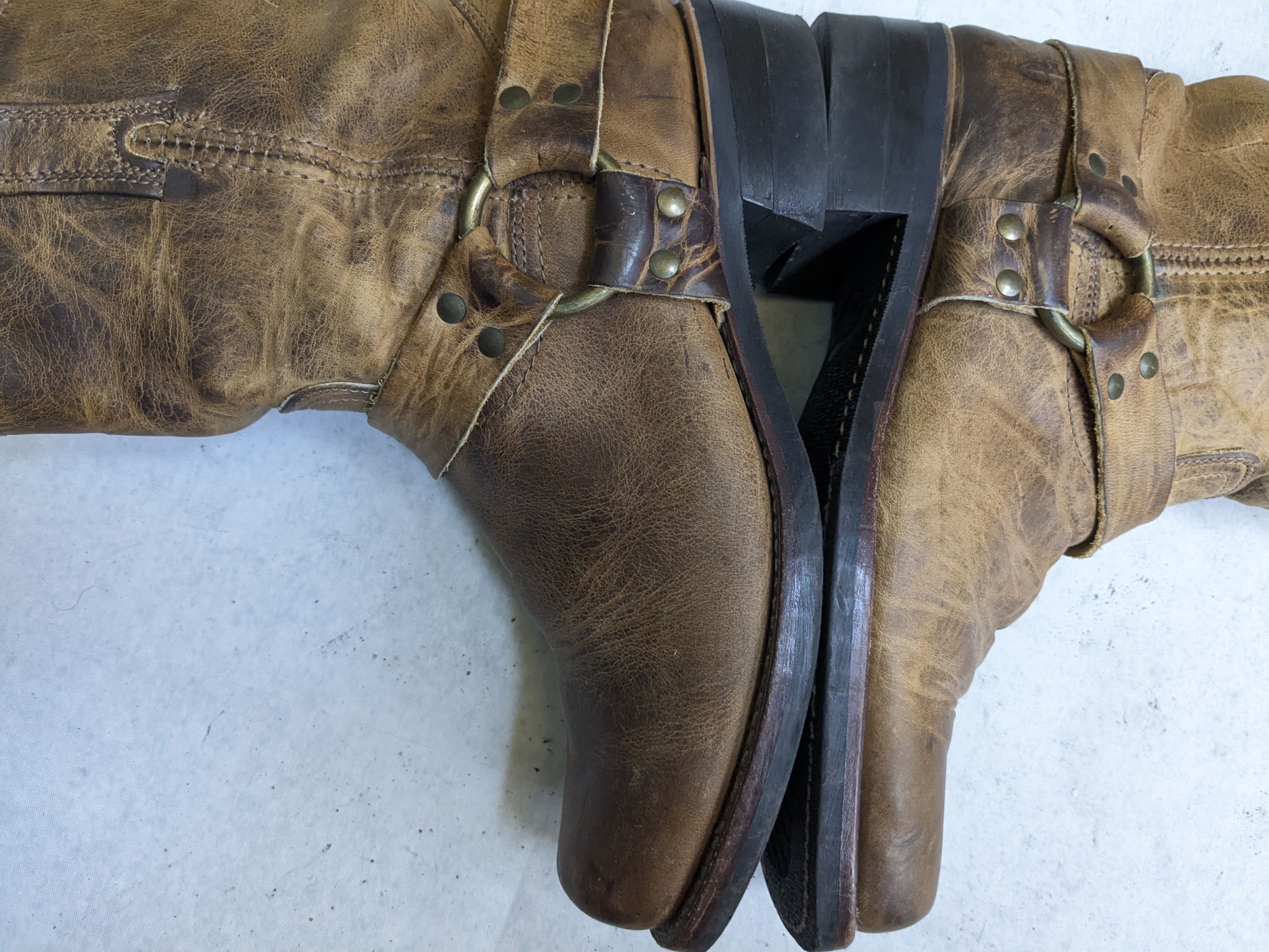 Frye Frye Harness Boots Brown 10 M Leather Buckle Straps Size US 10 / EU 43 - 12 Thumbnail