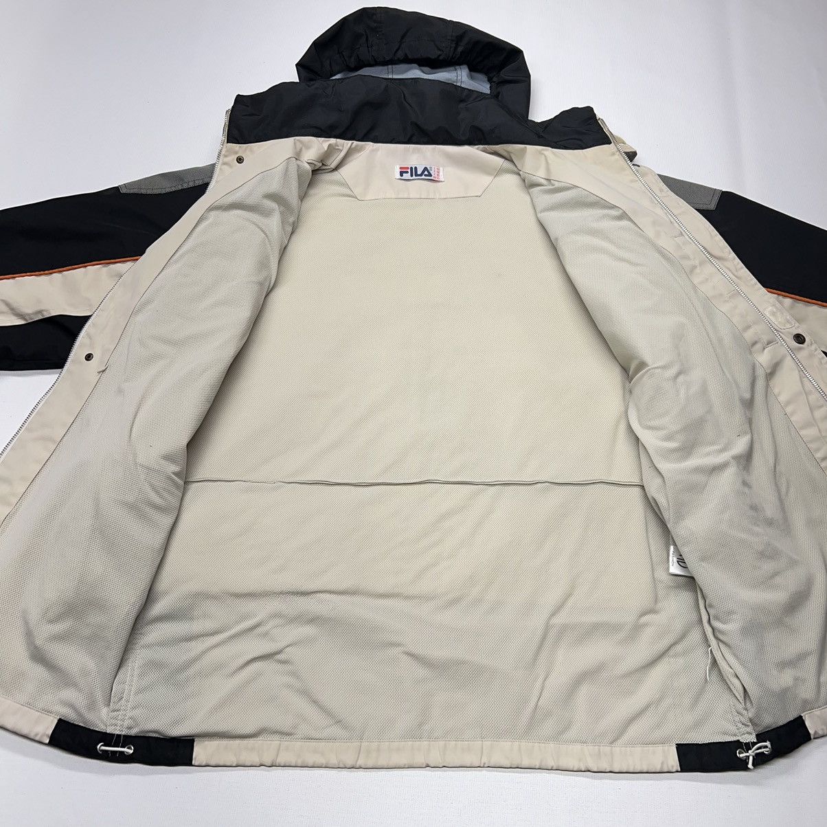 Fila × Vintage VTG Fila Jacket Beige Full Zip Pocket Hooded Coat Retro Size US XL / EU 56 / 4 - 11 Thumbnail