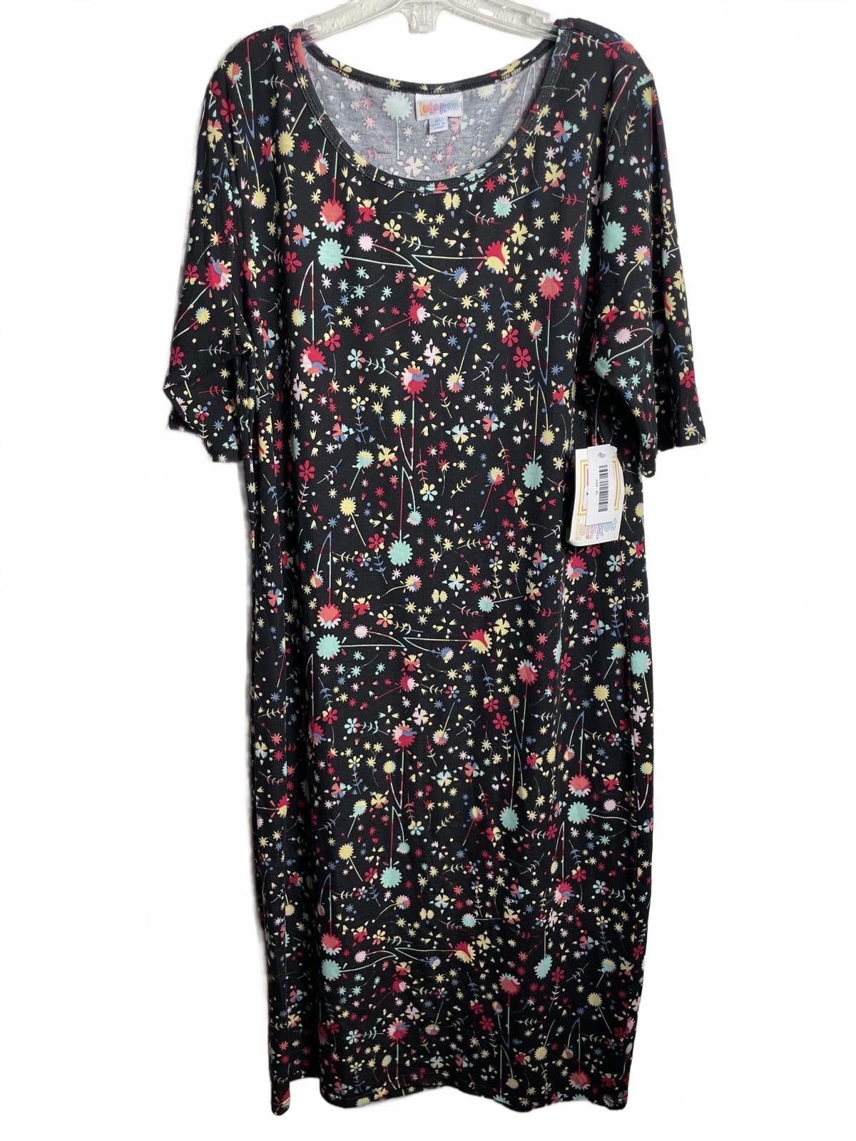 LuLaRoe Julia Tee Shirt Dress Tunic Women's XL Black NWT