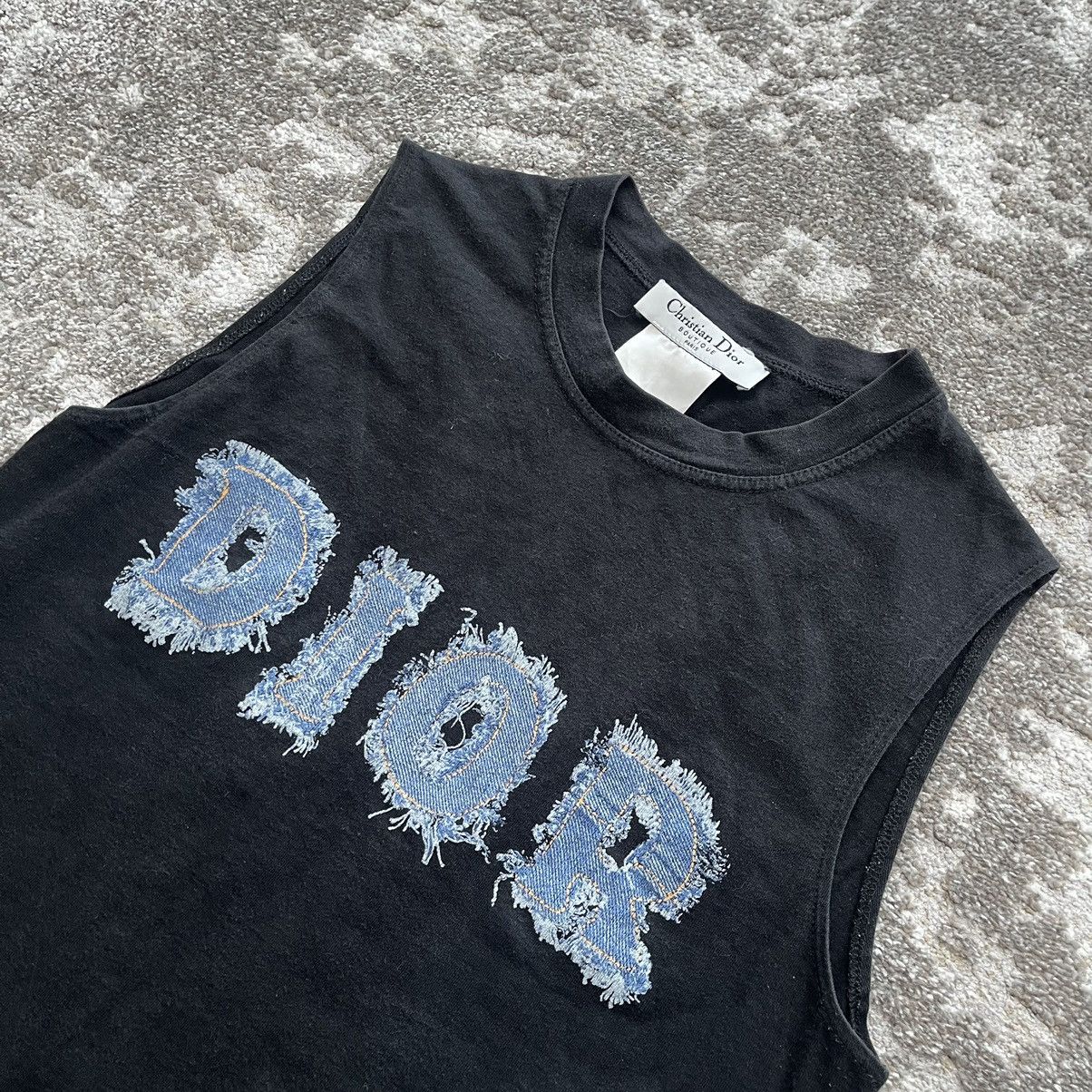 Dior × Vintage Vintage Dior black tank top with Dior denim logo Size M / US 6-8 / IT 42-44 - 2 Thumbnail