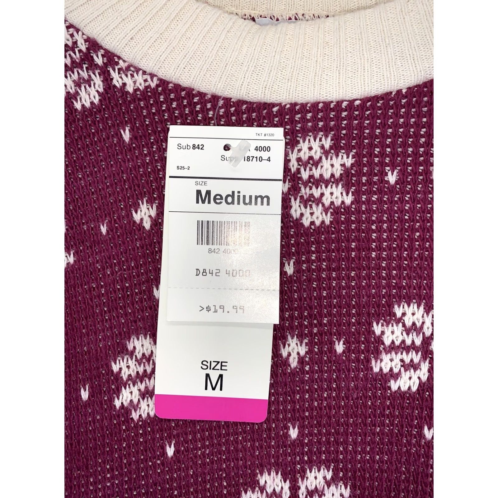 Vintage VINTAGE Cabin Creek Womens Snowflake Knit Sweater M Burgundy/Ivory 1990s Christmas NWT USA Mens? Size M / US 6-8 / IT 42-44 - 3 Thumbnail