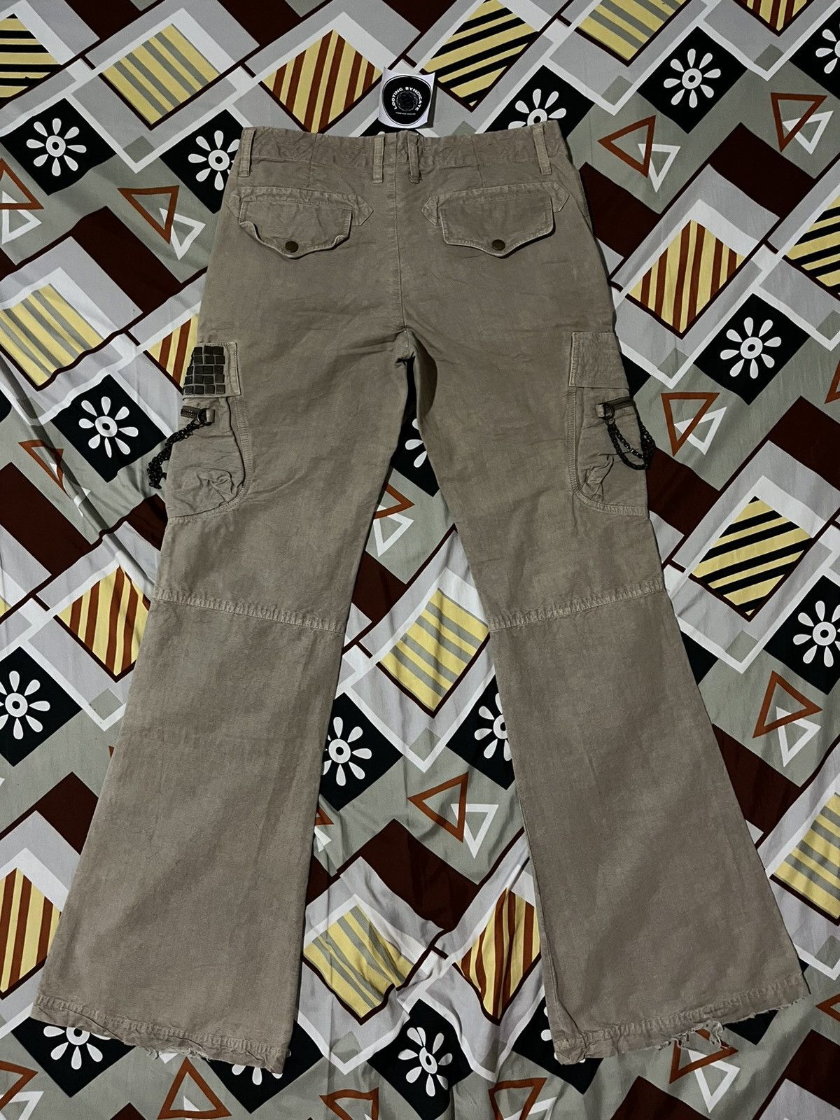 Japanese Brand Halb Kiminori Morishita Cargo Flare Canvas Pants Size US 31 - 12 Thumbnail