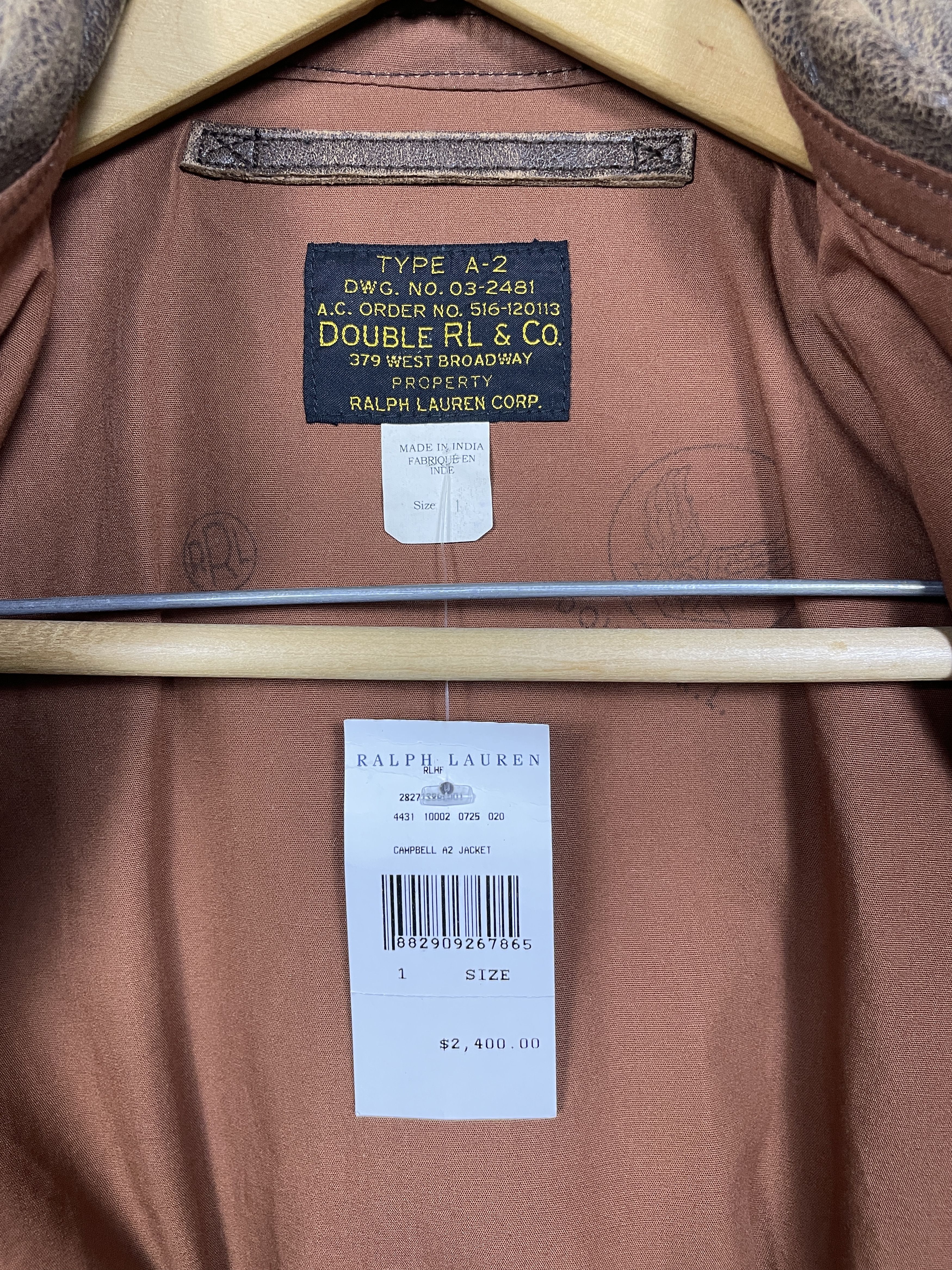 RRL Ralph Lauren $2400 RRL Ralph Lauren Campbell A-2 Leather Jacket double rl Size XS / US 0-2 / IT 36-38 - 6 Thumbnail