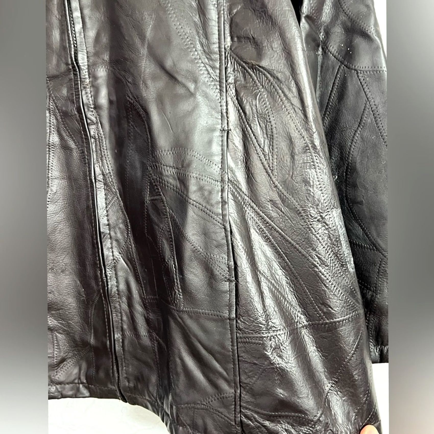 Vintage Maxam Leather Jacket Bomber 3XL Men Black Top Grain Lambskin High Quality Genuine Italian Mosaic Design Jacket Size US XXL / EU 58 / 5 - 5 Thumbnail
