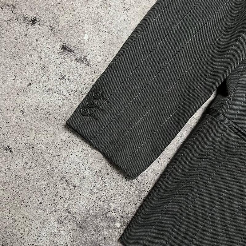 Emporio Armani × Vintage Vintage Italian Emporio Armani Wool Gray Blazer Size 50R Size 50R - 2 Thumbnail