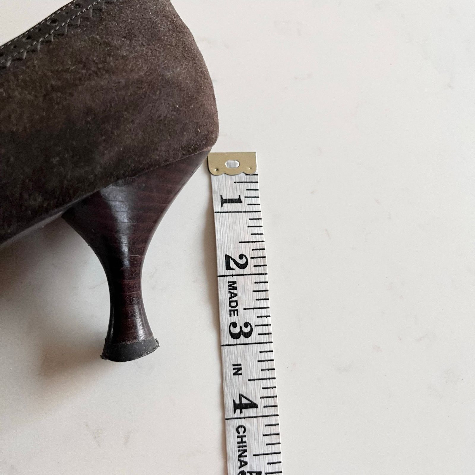 Anne Klein Anne Klein Chocolate Brown Suede Kitten Heel Pumps Size US 8.5 / IT 38.5 - 8 Thumbnail