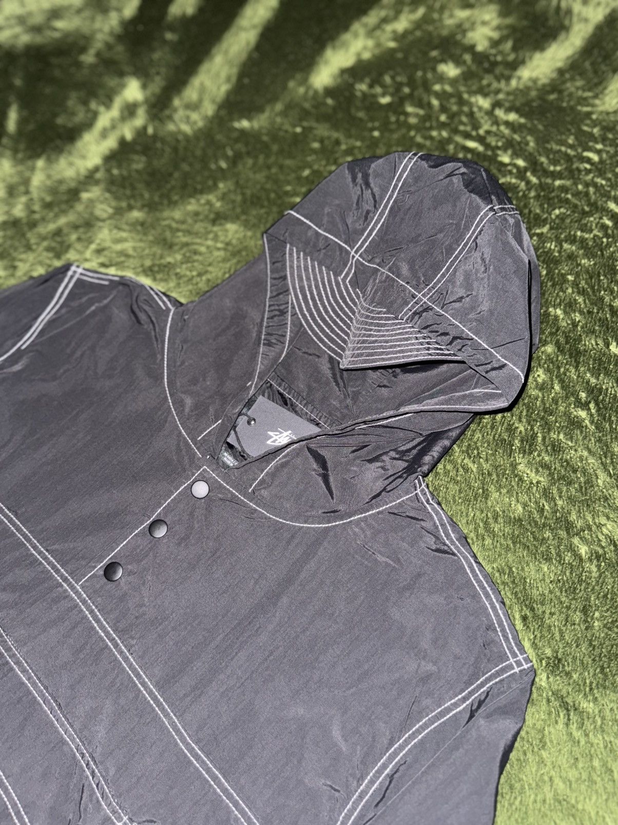 Stussy [XL] stussy stitched detail nylon hood anorak jacket black Size US XL / EU 56 / 4 - 2 Thumbnail