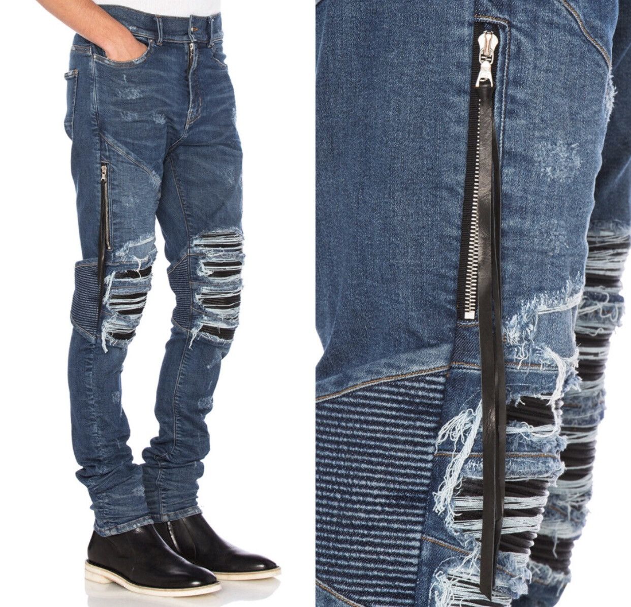 Amiri Amiri mx2 split leather jeans 2412-Nextarrow Size US 30 / EU 46 - 3 Thumbnail