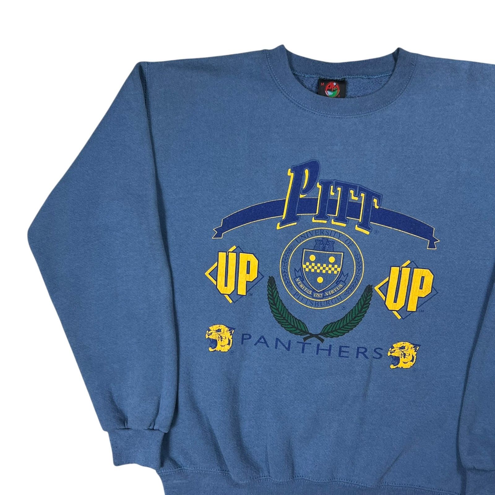 Vintage 1990s University of Pittsburgh Pitt Panthers faded crewneck Size US M / EU 48-50 / 2 - 4 Thumbnail